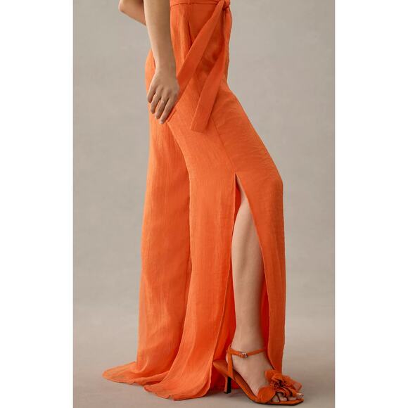 NWT Hutch Ruffle-Trim Orange Flowy Jumpsuit - Size 6 - Picture 4 of 7